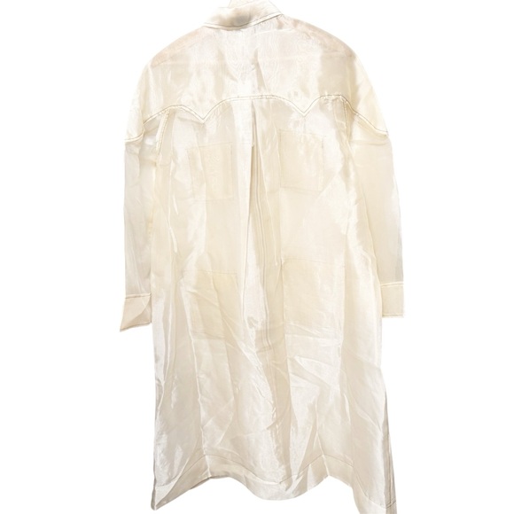 NWT Ganni Flint Sheer Dress in Tapioca, Size 40 (Medium) - Picture 6 of 10